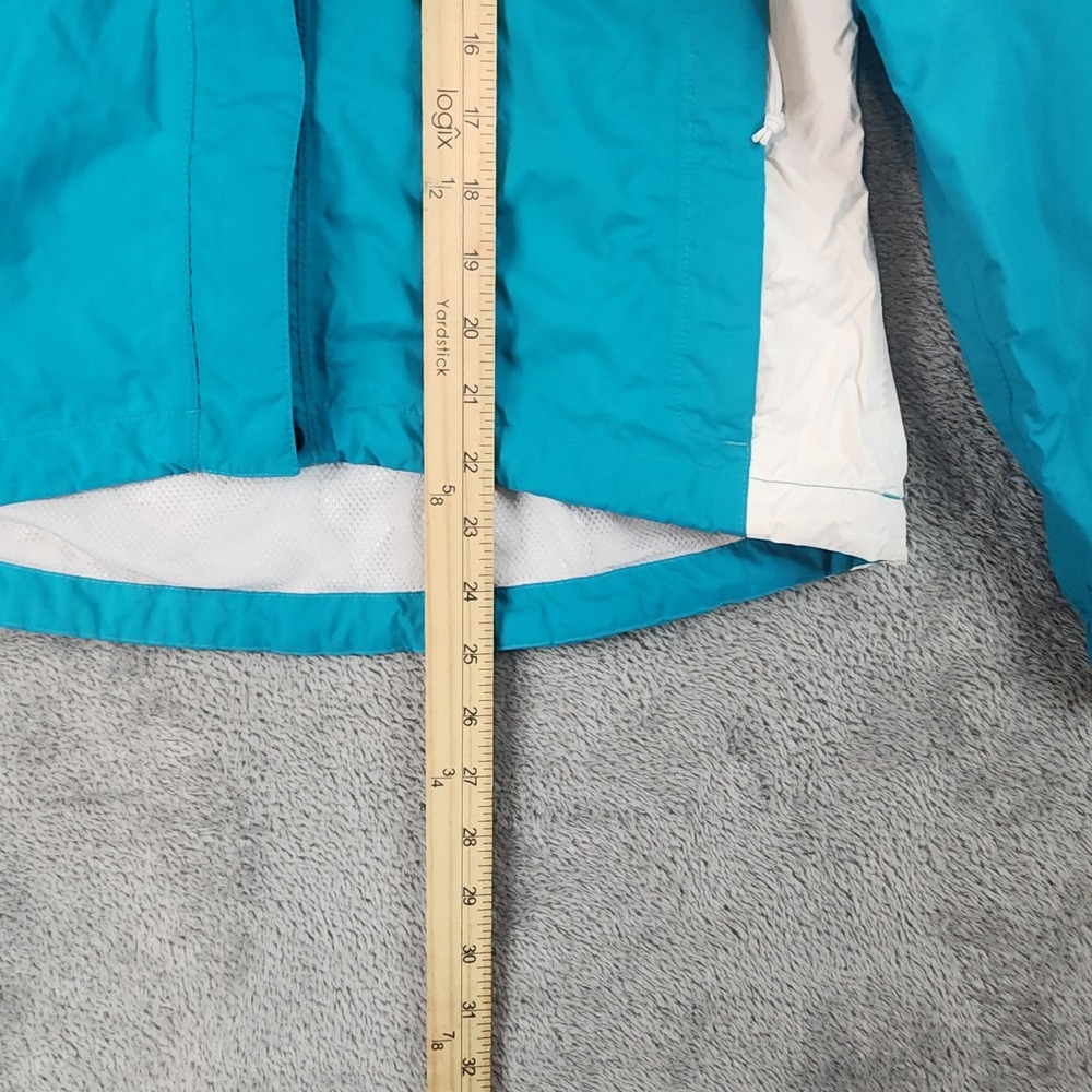 The North Face Jacket Womens XS Teal Blue White Hooded Windbreaker Mesh Lined - Picture 5 of 14